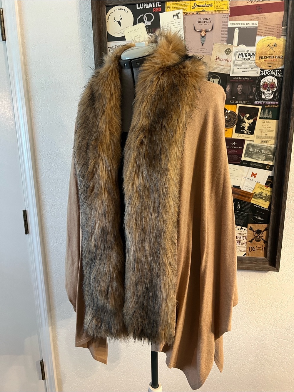 JM Collection Faux Fur Shawl